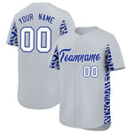 Custom Silver Royal Personalized Leopard Graffiti Pattern Side Design Baseball Jersey | BuyFootballJersey