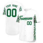 Custom White Kelly Green Personalized Leopard Graffiti Pattern Side Design Baseball Jersey | BuyFootballJersey