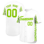Custom White Neon Green Personalized Leopard Graffiti Pattern Side Design Baseball Jersey | BuyFootballJersey