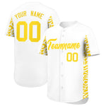 Custom White Gold Personalized Leopard Graffiti Pattern Side Design Baseball Jersey | BuyFootballJersey