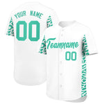 Custom White Bright Green Personalized Leopard Graffiti Pattern Side Design Baseball Jersey | BuyFootballJersey