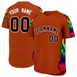 Custom Texas Orange Graffiti Pattern Personalized Multicolored Flames Print Baseball Jersey | BuyFootballJersey