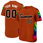 Custom Texas Orange Graffiti Pattern Personalized Multicolored Flames Print Baseball Jersey | BuyFootballJersey