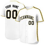 Custom White Old Gold Color Block Personalized Side Dotted Line Baseball Jersey | BuyFootballJersey