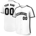 Custom White Black Color Block Personalized Side Dotted Line Baseball Jersey | BuyFootballJersey