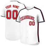 Custom White Navy Color Block Personalized Side Dotted Line Baseball Jersey | BuyFootballJersey