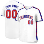 Custom White Royal Color Block Personalized Side Dotted Line Baseball Jersey | BuyFootballJersey
