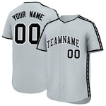 Custom Silver Black Color Block Personalized Side Dotted Line Baseball Jersey | BuyFootballJersey