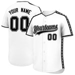 Custom White Black Color Block Personalized Side Dotted Line Baseball Jersey | BuyFootballJersey