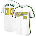 Custom White Green Color Block Personalized Side Dotted Line Baseball Jersey | BuyFootballJersey