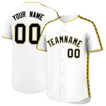 Custom White Old Gold Color Block Personalized Side Dotted Line Baseball Jersey | BuyFootballJersey