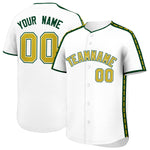 Custom White Green Color Block Personalized Side Dotted Line Baseball Jersey | BuyFootballJersey