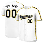 Custom White Old Gold Color Block Personalized Side Dotted Line Baseball Jersey | BuyFootballJersey