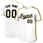 Custom White Old Gold Color Block Personalized Side Dotted Line Baseball Jersey | BuyFootballJersey