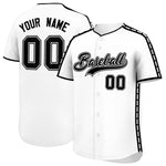 Custom White Black Color Block Personalized Side Dotted Line Baseball Jersey | BuyFootballJersey