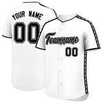 Custom White Black Color Block Personalized Side Dotted Line Baseball Jersey | BuyFootballJersey