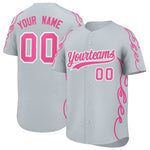 Custom Silver Pink Side Flame Outline Pattern Sports Uniform Basetball Jersey | BuyFootballJersey
