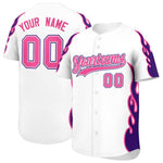 Custom White Purple Side Flame Outline Pattern Sports Uniform Basetball Jersey | BuyFootballJersey
