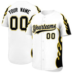Custom White Old Gold Side Flame Outline Pattern Sports Uniform Basetball Jersey | BuyFootballJersey