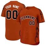 Custom Texas Orange Black Side Flame Outline Pattern Sports Uniform Basetball Jersey | BuyFootballJersey