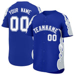 Custom Royal Silver Side Flame Outline Pattern Sports Uniform Basetball Jersey | BuyFootballJersey
