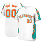 Custom White Aqua Side Flame Outline Pattern Sports Uniform Basetball Jersey | BuyFootballJersey