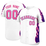 Custom White Purple Side Flame Outline Pattern Sports Uniform Basetball Jersey | BuyFootballJersey