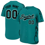 Custom Teal Black Side Flame Outline Pattern Sports Uniform Basetball Jersey | BuyFootballJersey