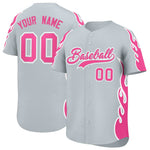 Custom Silver Pink Side Flame Outline Pattern Sports Uniform Basetball Jersey | BuyFootballJersey
