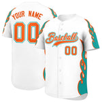 Custom White Aqua Side Flame Outline Pattern Sports Uniform Basetball Jersey | BuyFootballJersey