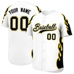Custom White Old Gold Side Flame Outline Pattern Sports Uniform Basetball Jersey | BuyFootballJersey
