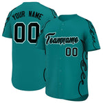 Custom Teal Black Side Flame Outline Pattern Sports Uniform Basetball Jersey | BuyFootballJersey