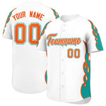 Custom White Aqua Side Flame Outline Pattern Sports Uniform Basetball Jersey | BuyFootballJersey