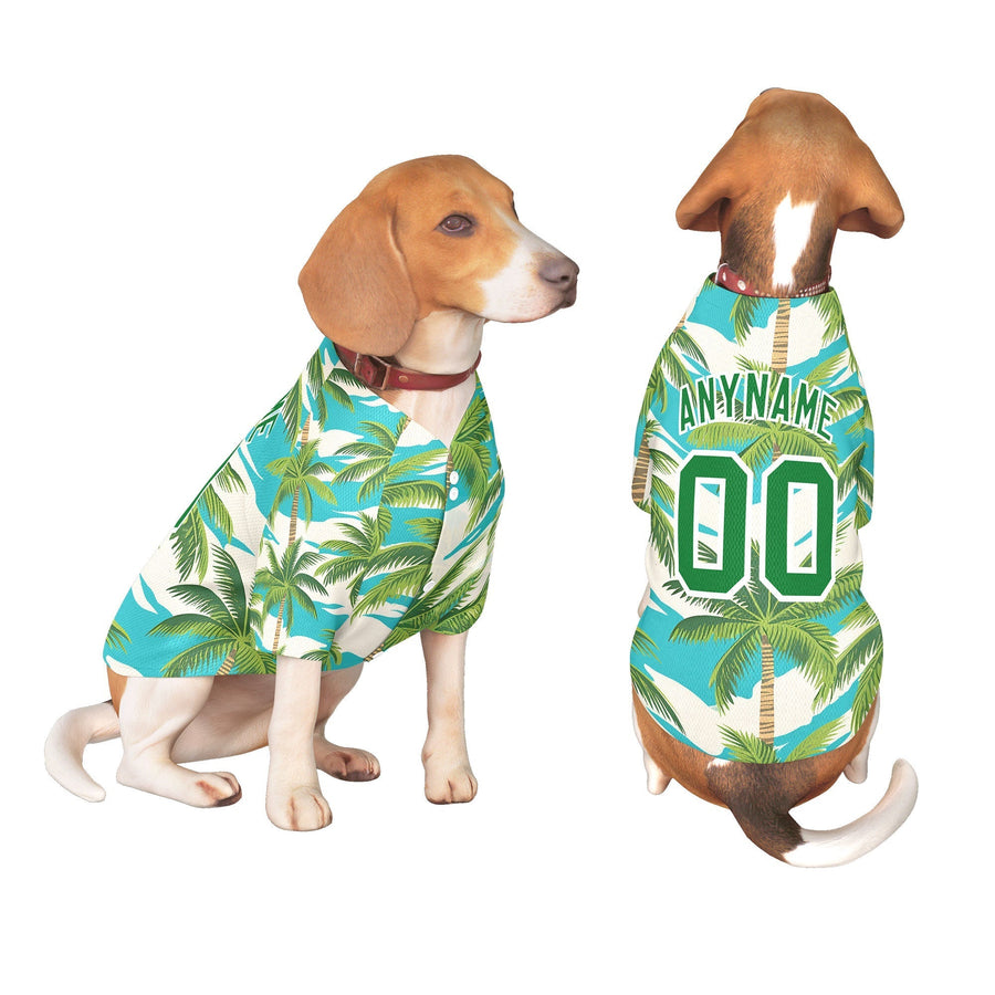 Custom Yellow White Hawaiian Style Graffiti Pattern Dog Jersey | BuyFootballJersey