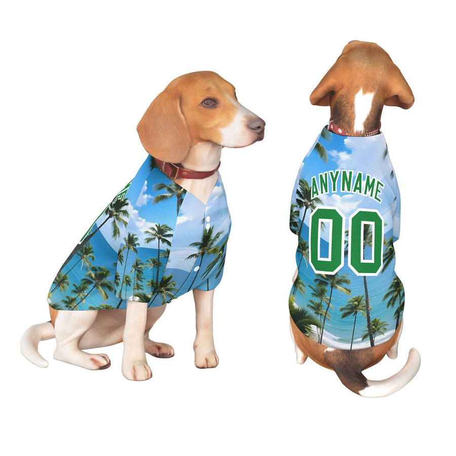 Custom Black White Hawaiian Style Graffiti Pattern Dog Jersey | BuyFootballJersey