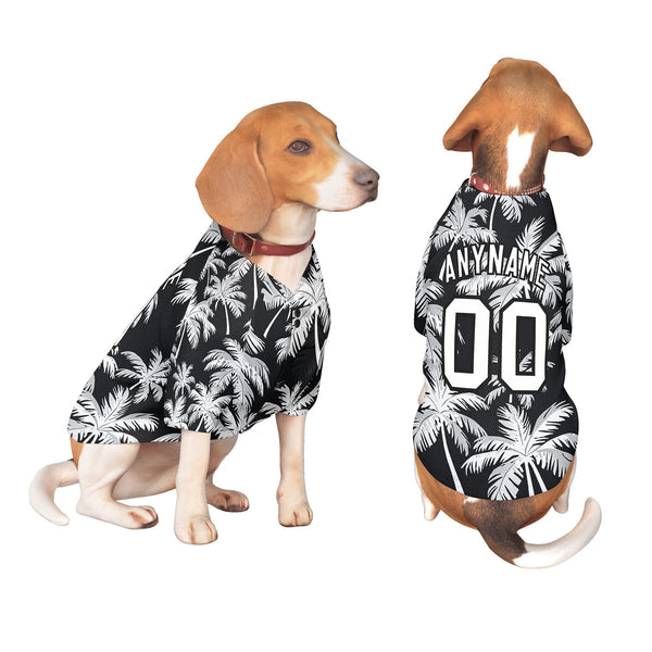 Custom White Black Hawaiian Style Graffiti Pattern Dog Jersey | BuyFootballJersey