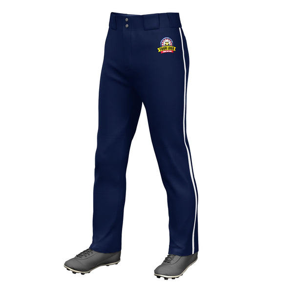 Custom Navy White Classic Fit Stretch Practice Loose-fit Baseball Pants | BuyFootballJersey
