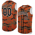 Custom Texas Orange Light Brown and Black Camo Fashion Sleeveless Baseball Jersey | BuyFootballJersey