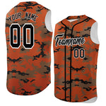 Custom Texas Orange Light Brown and Black Camo Fashion Sleeveless Baseball Jersey | BuyFootballJersey