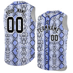 Custom Royal Snakeskin Pattern Sleeveless Baseball Jersey | BuyFootballJersey