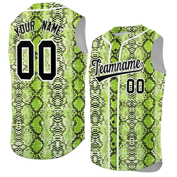 Custom White Snakeskin Pattern Sleeveless Baseball Jersey | BuyFootballJersey