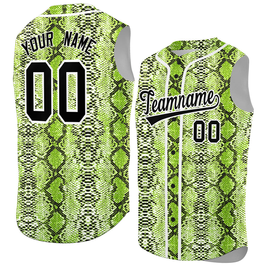 Custom White Snakeskin Pattern Sleeveless Baseball Jersey | BuyFootballJersey
