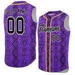 Custom Yellow Snakeskin Pattern Sleeveless Baseball Jersey | BuyFootballJersey