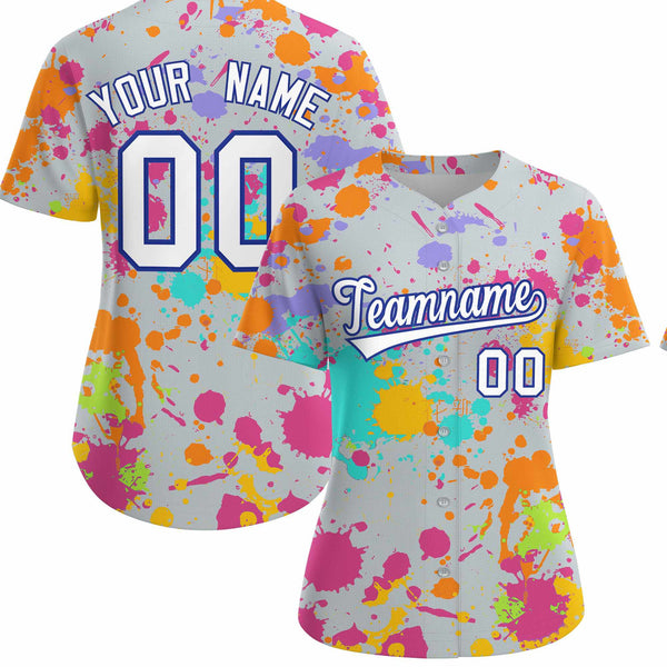Custom Silver Graffiti Fashion Baseball Jersey For Women | BuyFootballJersey