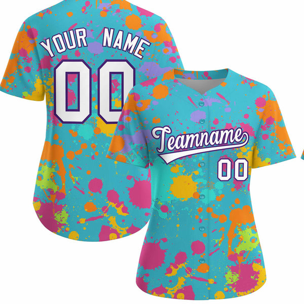 Custom Sky Blue Graffiti Fashion Baseball Jersey For Women | BuyFootballJersey