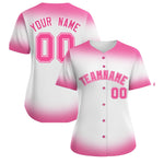 Custom White Pink Breast Cancer Awareness Month Pink Ribbon Baseball Jersey for Women | BuyFootballJersey