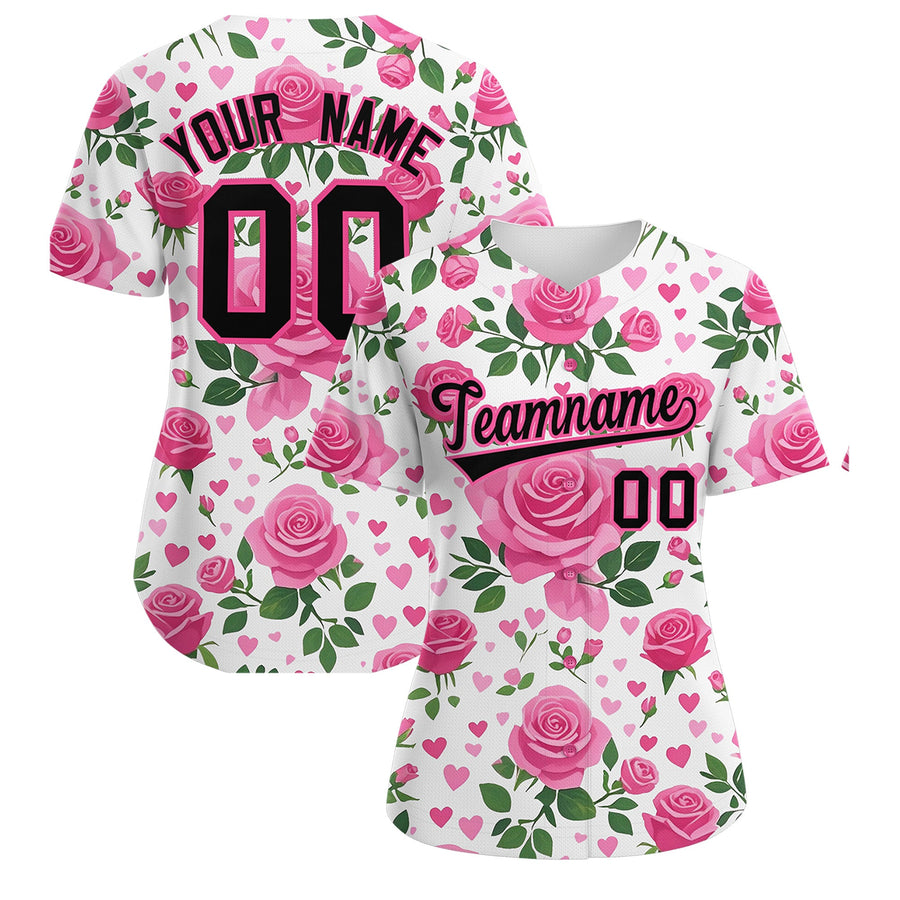 Custom White Black Breast Cancer Awareness Month Pink Ribbon Baseball Jersey for Women | BuyFootballJersey