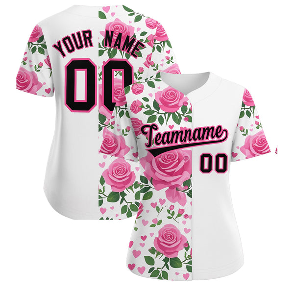 Custom White Black Breast Cancer Awareness Month Pink Ribbon Baseball Jersey for Women | BuyFootballJersey
