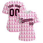 Custom White Black Breast Cancer Awareness Month Pink Ribbon Baseball Jersey for Women | BuyFootballJersey