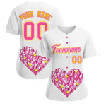 Custom White Pink Breast Cancer Awareness Month Pink Ribbon Baseball Jersey for Women | BuyFootballJersey